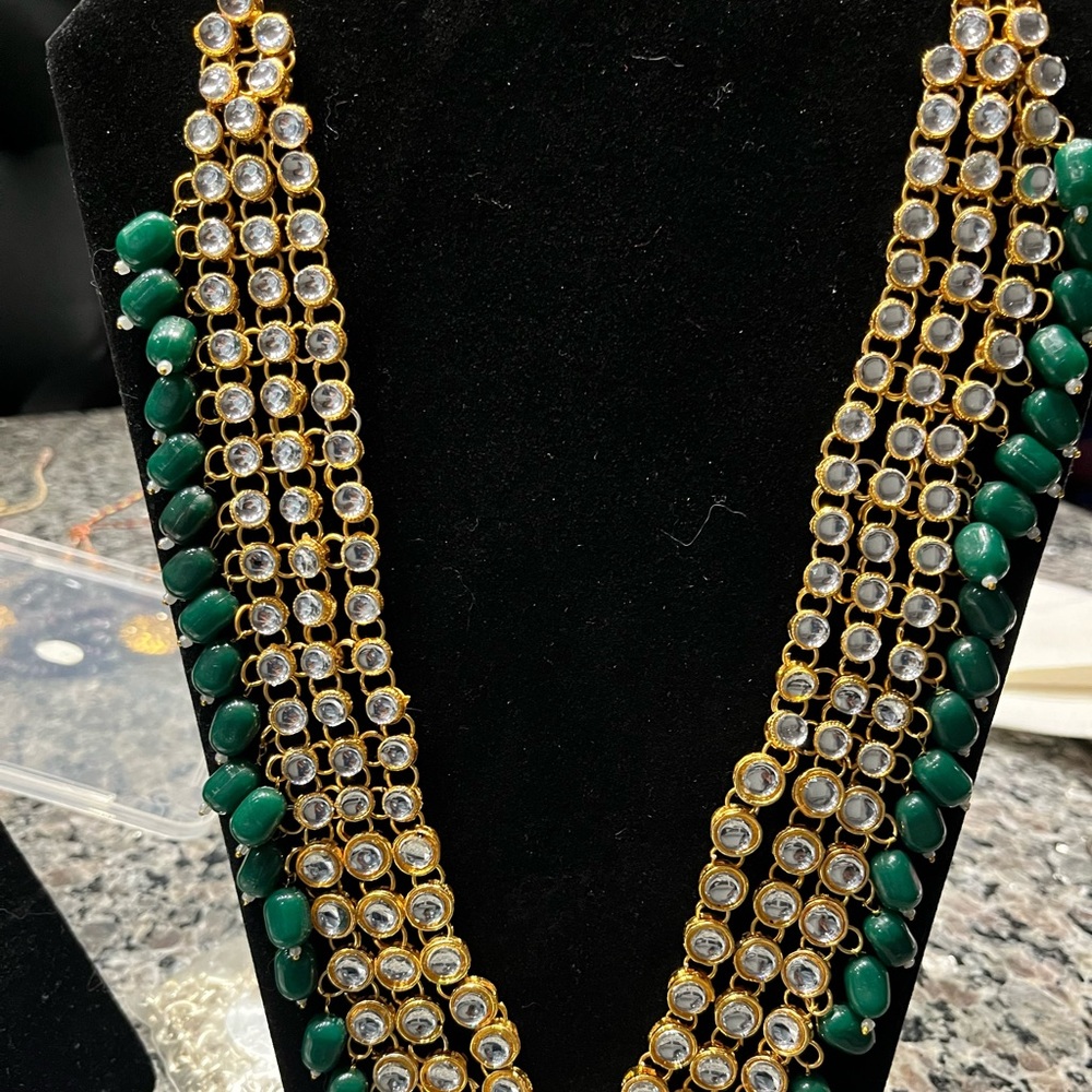 Kundan long necklace set